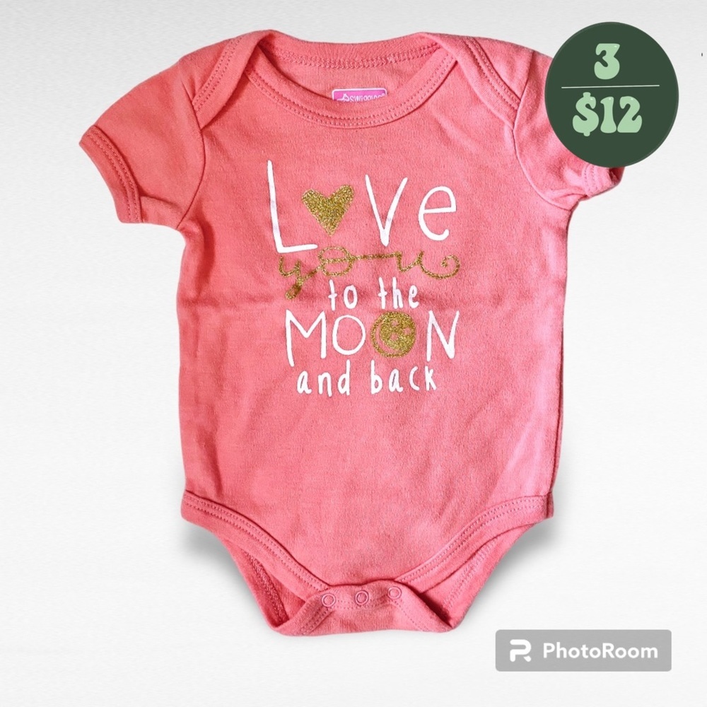 3/$12 - Swiggles Love You to the Moon and Back Onesie 3-6M